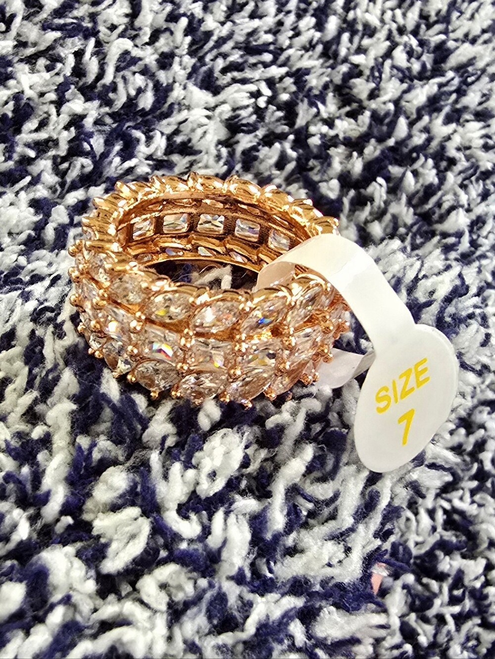 Bomb Party Rose Gold & CZ Ring - "Beyond The Horizon" Size 7